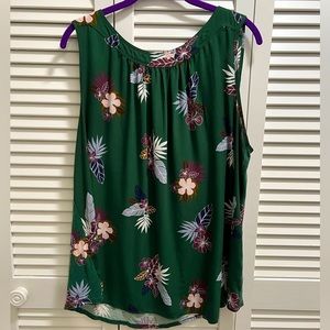 Loft Sleeveless Green Blouse